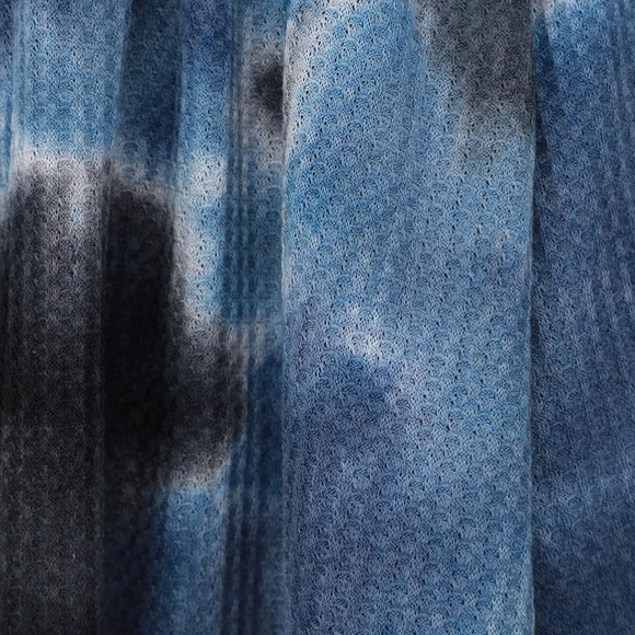 Early Sun Navy Blue Tie-Dye Waffle Knit Shorts - Picture 7 of 7